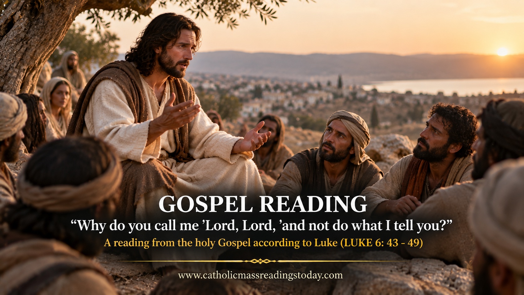 A reading from the holy Gospel according to Luke 6: 43 – 49