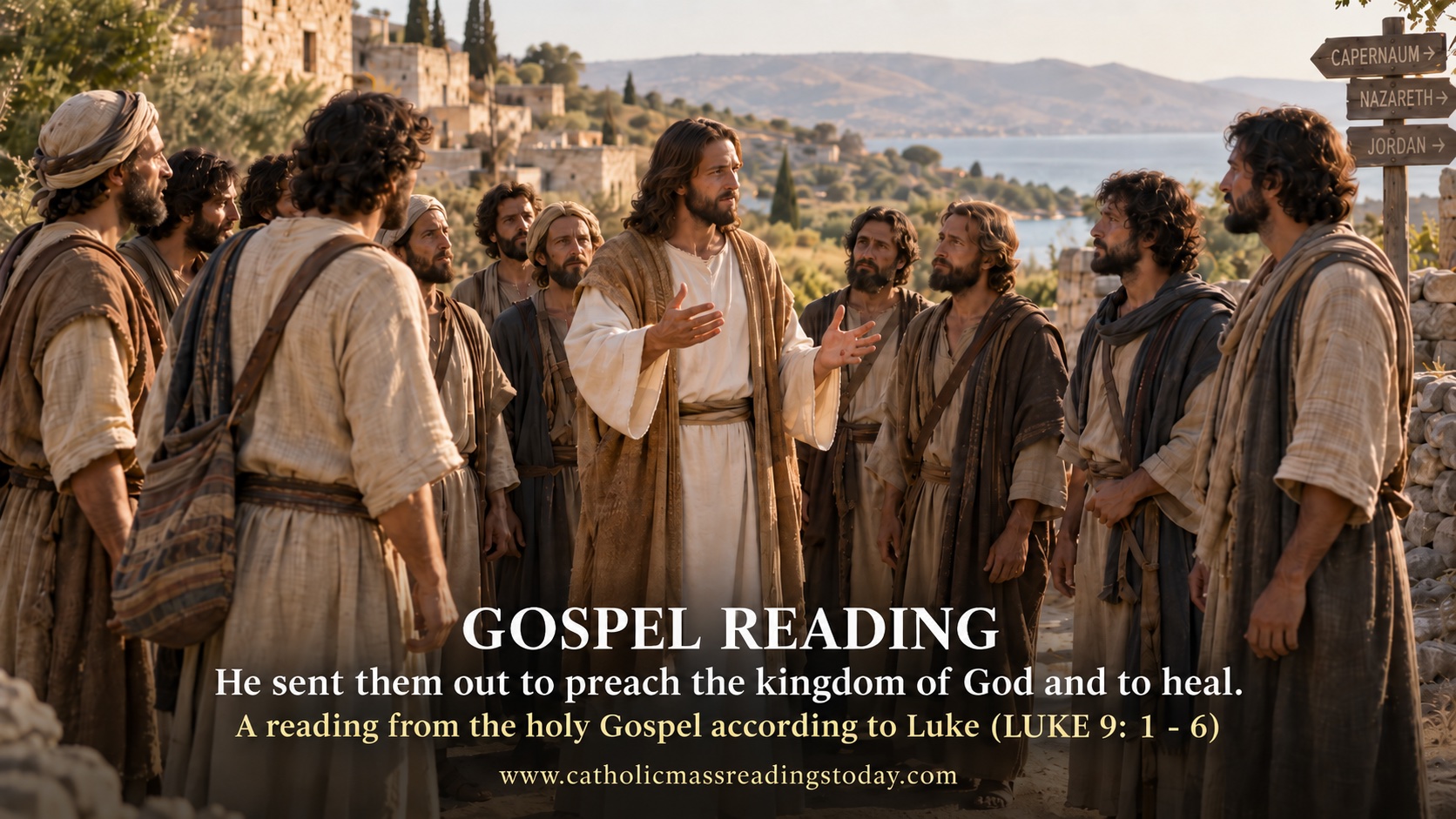 A reading from the holy Gospel according to Luke 9: 1 – 6