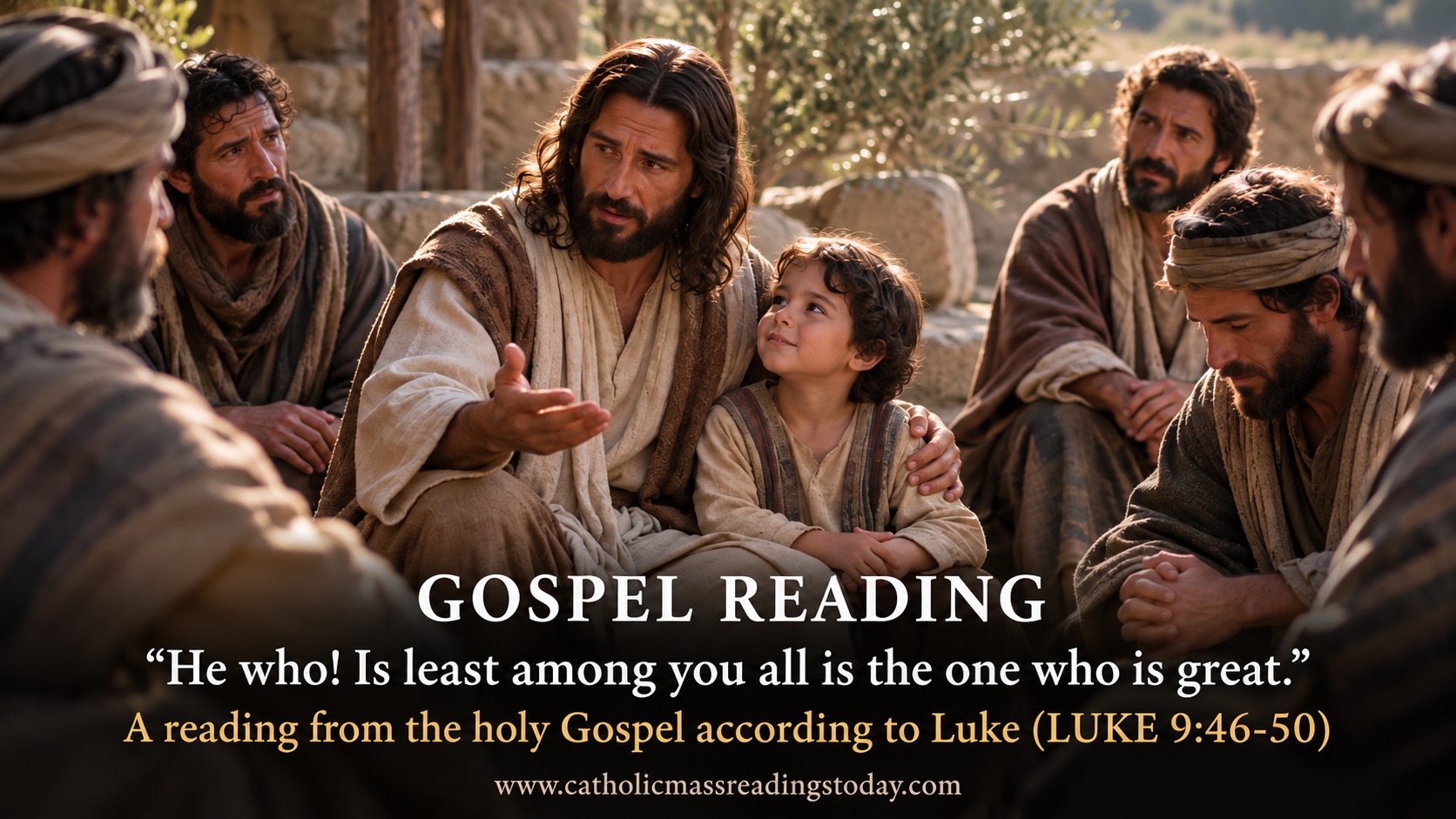 A reading from the holy Gospel according to Luke 9:46 – 50