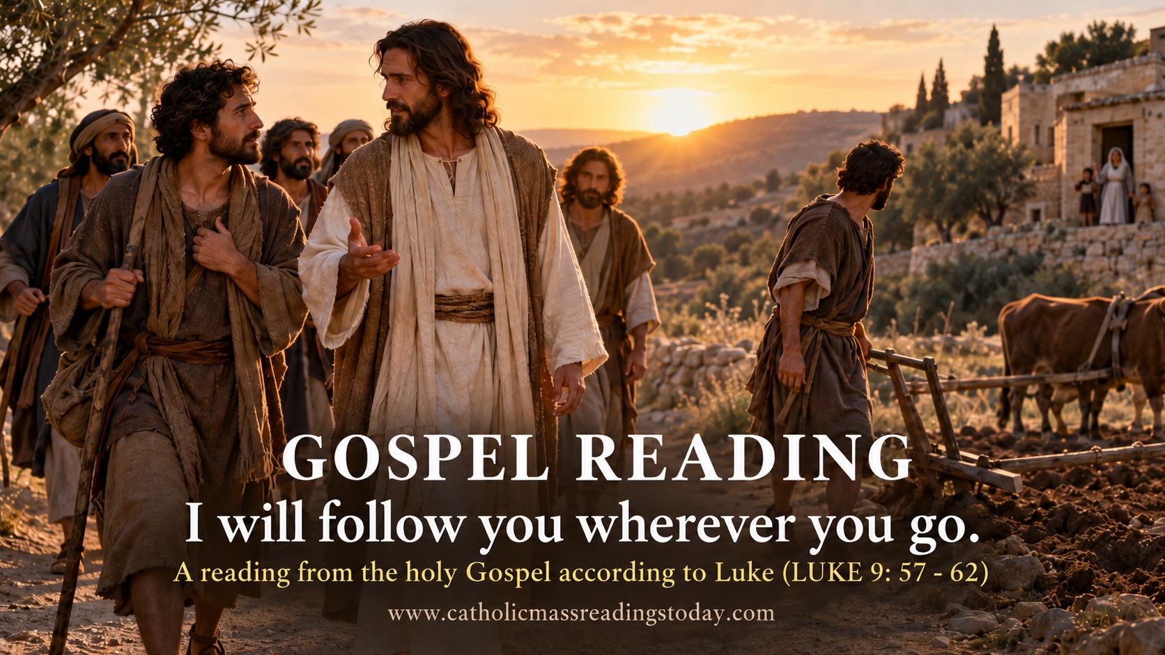 A reading from the holy Gospel according to Luke 9: 57 – 62