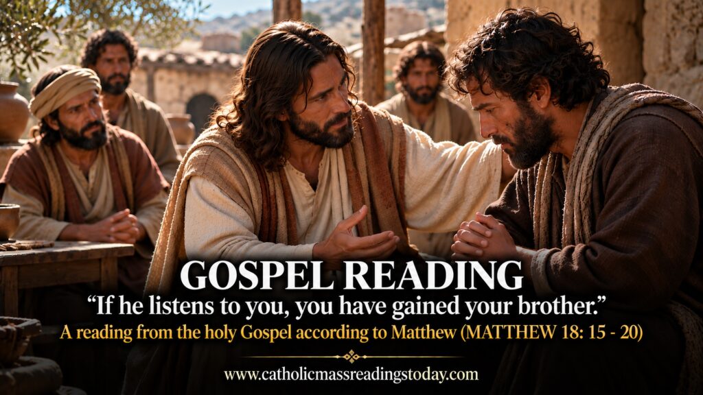 A reading from the holy Gospel according to Matthew 18: 15 - 20