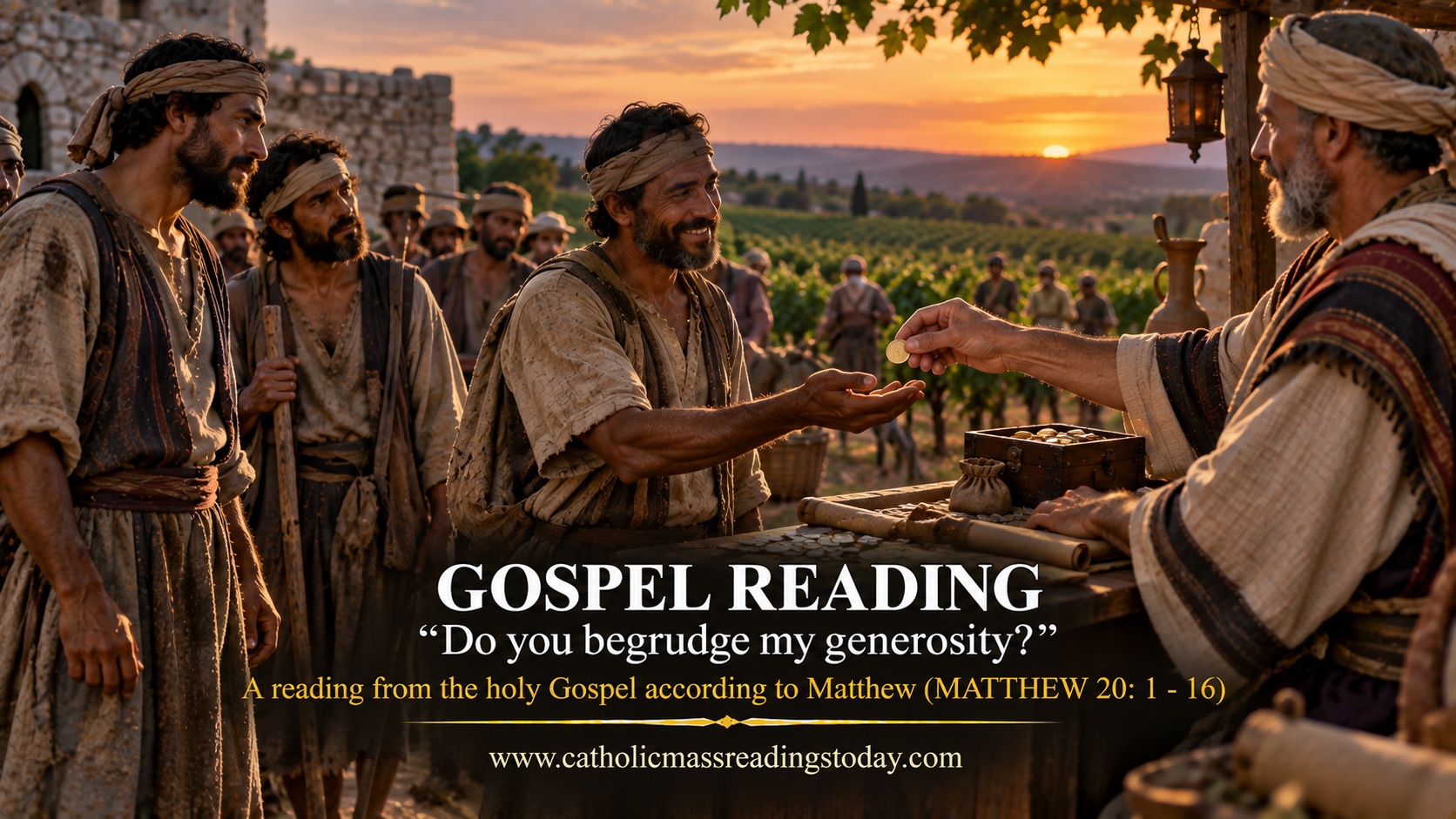A reading from the holy Gospel according to Matthew 20: 1 – 16