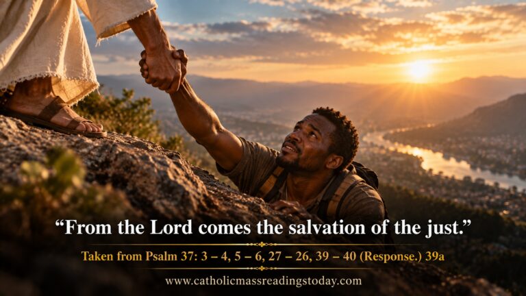 From the Lord comes the salvation of the just