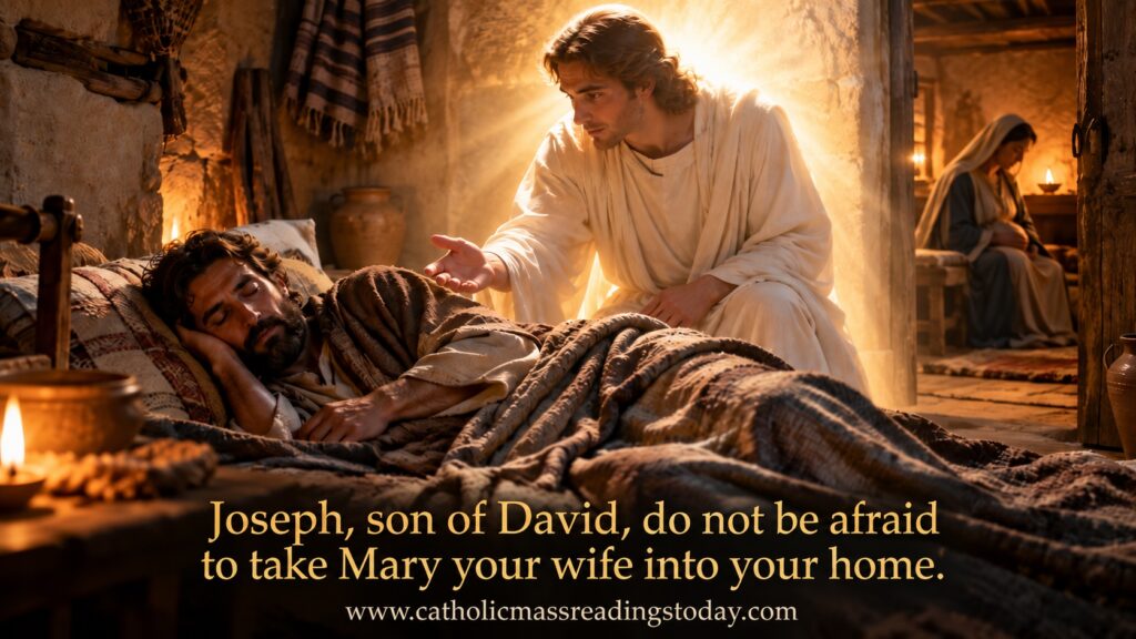 Jospeh, son of David, do not be afraid to take Mary your wife into your home