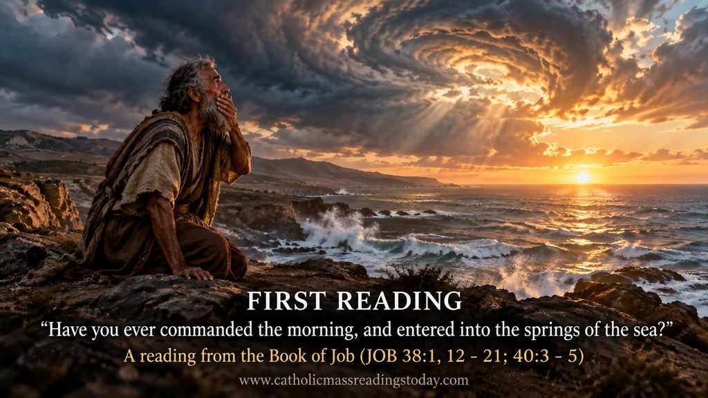 A reading from the Book of Job 38:1.12-21; 40:3-5