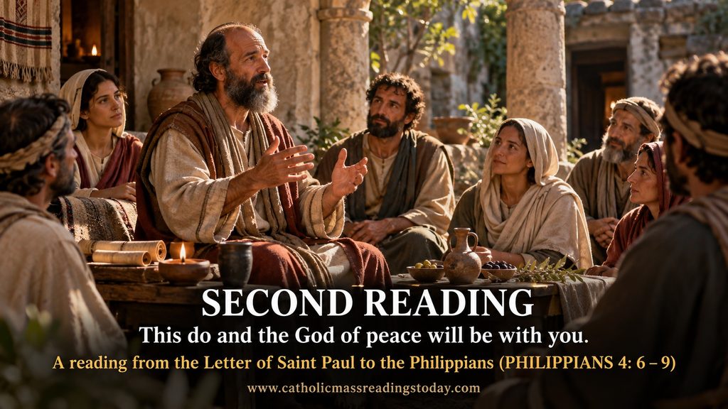 A reading from the Letter of Saint Paul to the Philippians 4: 6 - 9