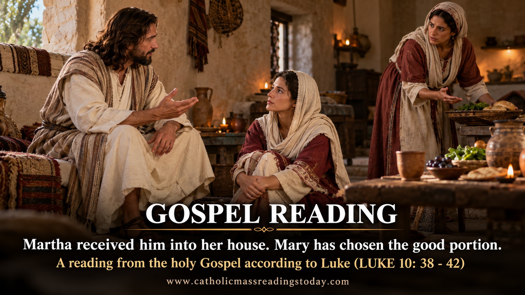 A reading from the holy Gospel according to Luke 10: 38 – 42