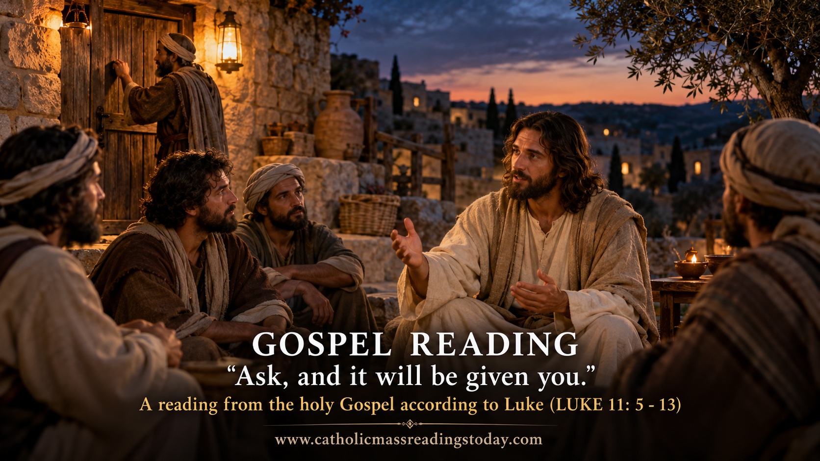 A reading from the holy Gospel according to Luke 11: 5 – 13