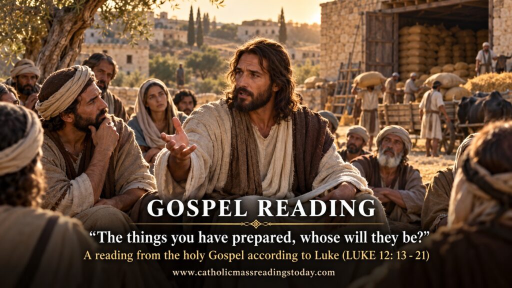 A reading from the holy Gospel according to Luke 12: 13 - 21