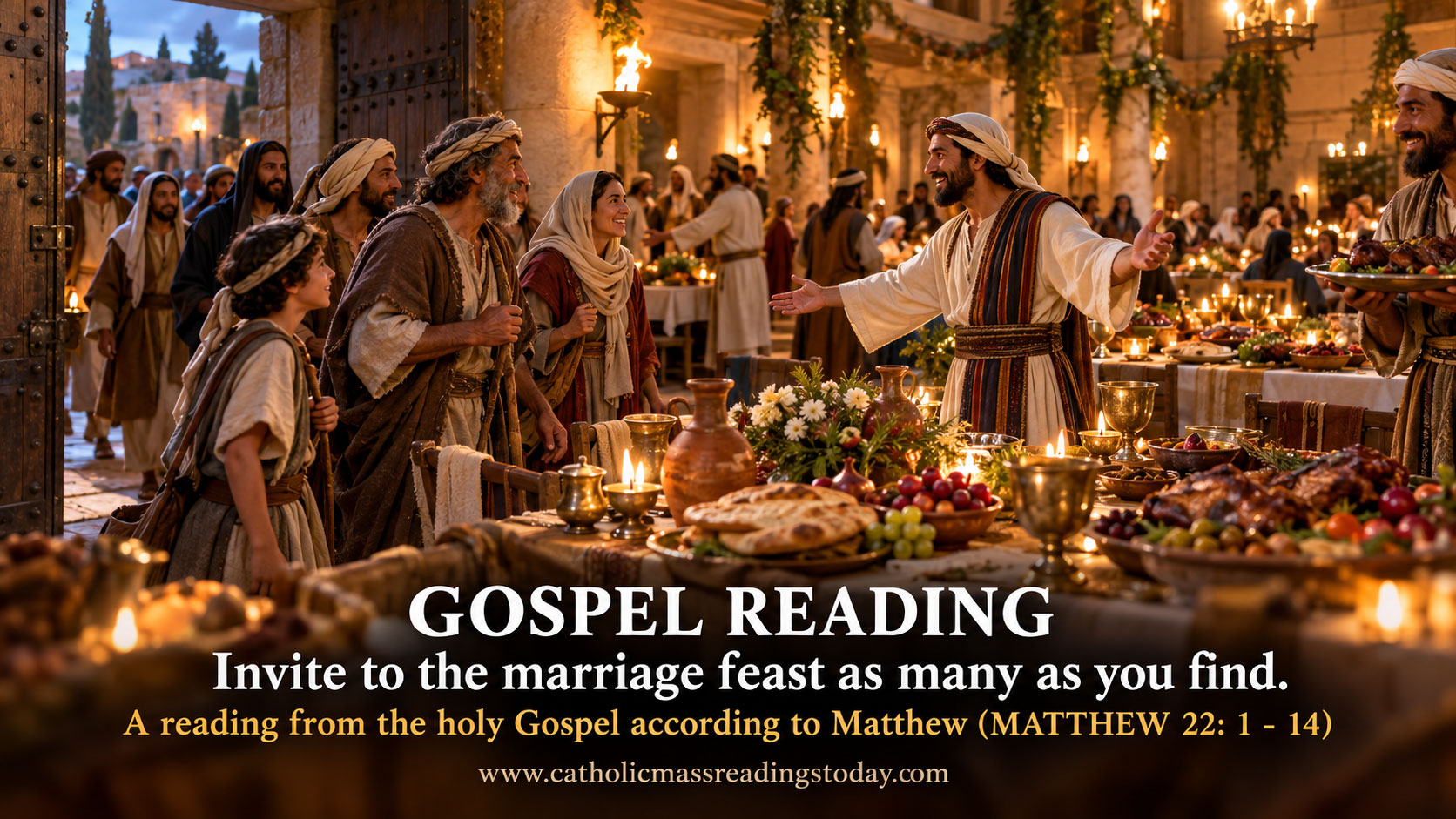 A reading from the holy Gospel according to Matthew 22: 1 – 14