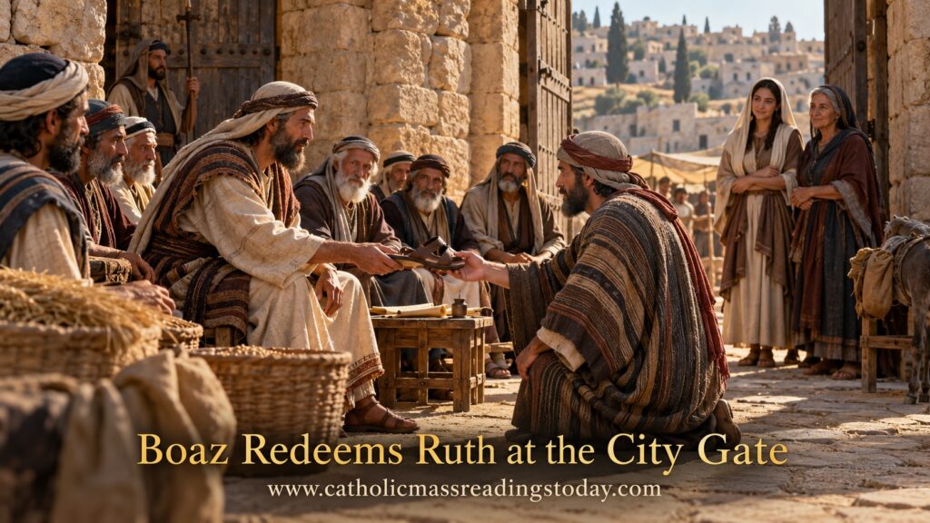 Boaz Redeems Ruth at the City Gate
