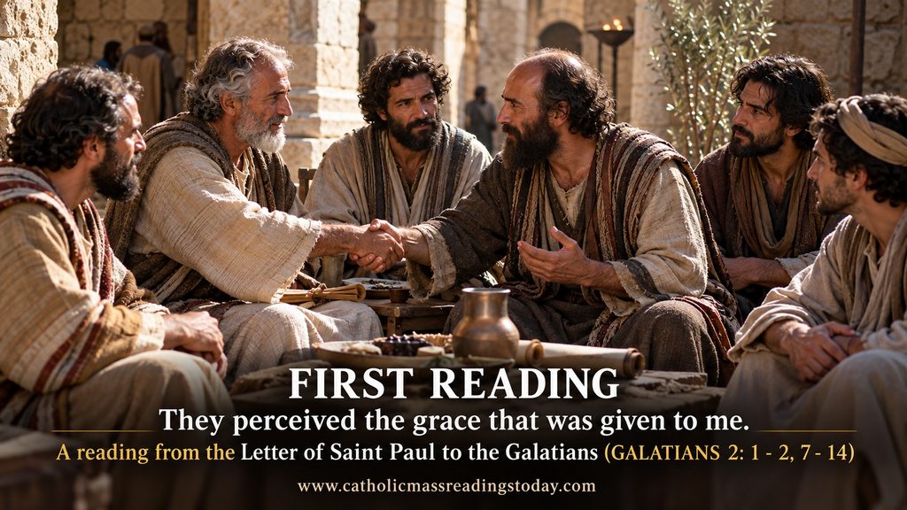 First Reading - A reading from the Letter of Saint Paul to the Galatians 2: 1 - 2, 7 - 14