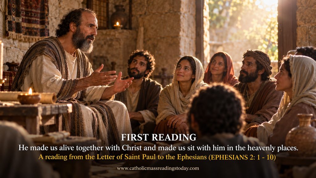 First reading from the Letter of Saint Paul to the Ephesians 2: 1 - 10