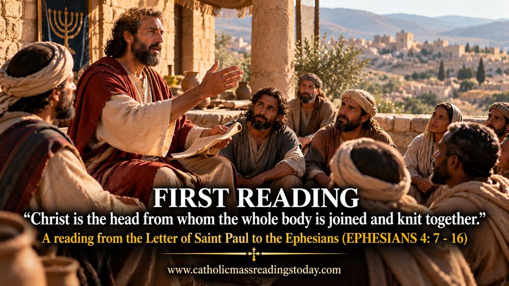 A reading from the Letter of Saint Paul to the Ephesians 4: 7 - 16