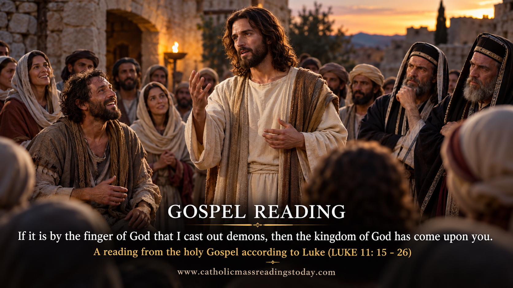 A reading from the holy Gospel according to Luke 11: 15 – 26