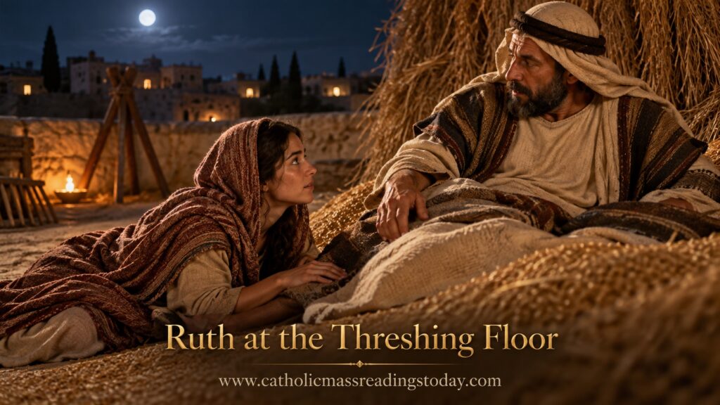 Ruth at the Moonlit Threshing Floor