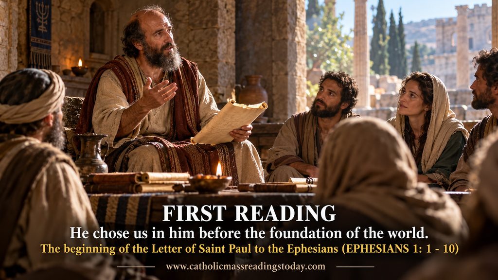 The beginning of the Letter of Saint Paul to the Ephesians 1: 1 - 10